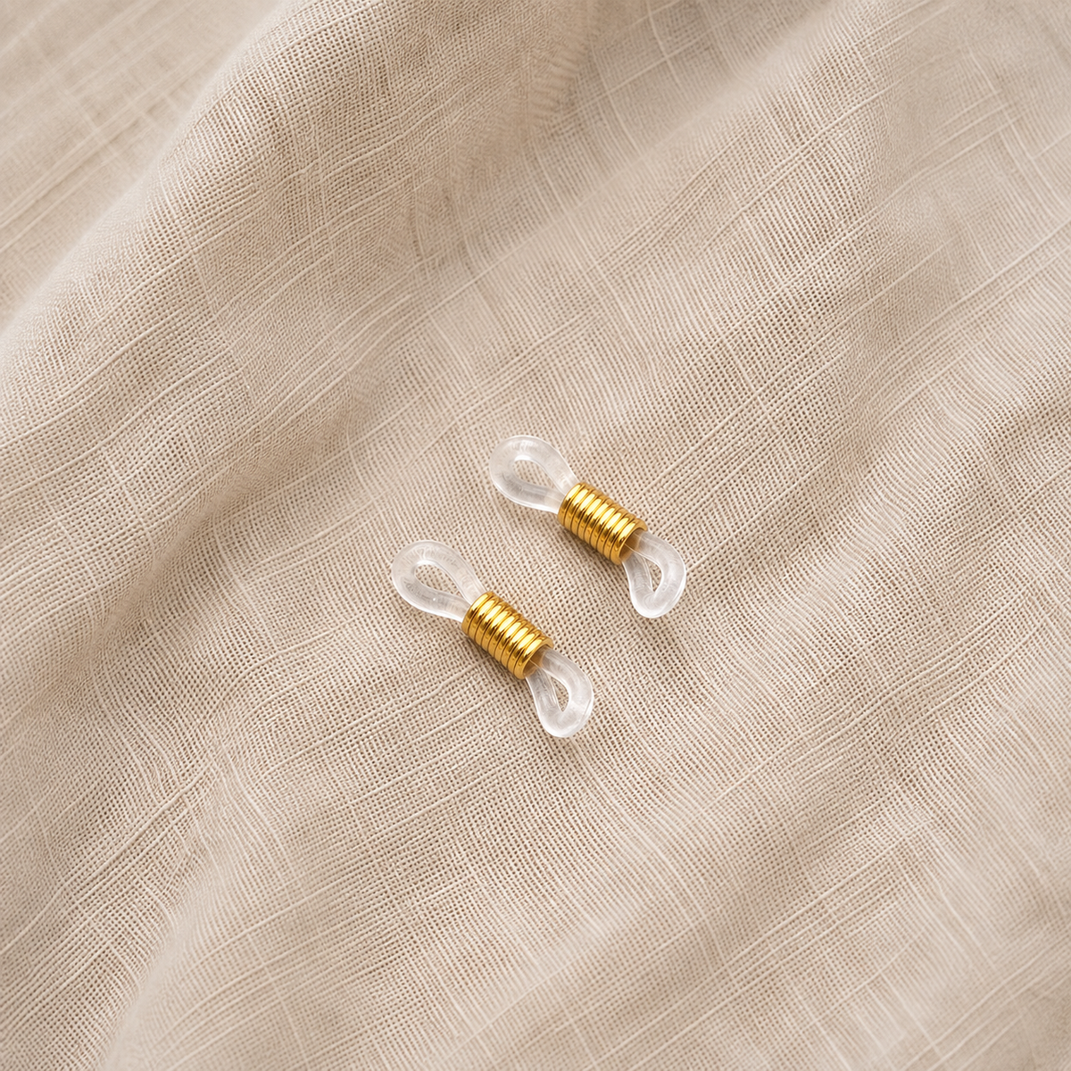 Doré · Transparent, attaches supplémentaires, embouts silicone transparents et ressort doré